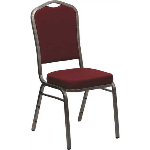 Fabric Stackable Chair in Burgundy