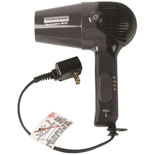 HAMILTON BEACH 3578132 FOLD HAIR DRYER BLK 1875W Black