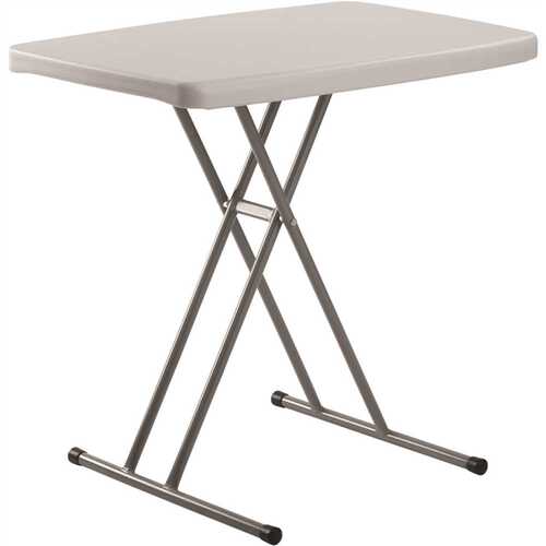 National Public Seating PT3020 20 in. W x 30 in. D Speckled Grey High-Density Polyethylene (HDPE) Top Height Adjustable Personal Folding Table Gray