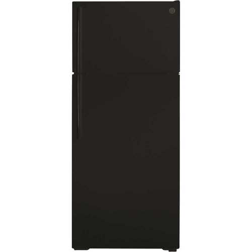 GE GIE18GTNRBB 17.5 cu. ft. Top Freezer Refrigerator in Black, ENERGY STAR