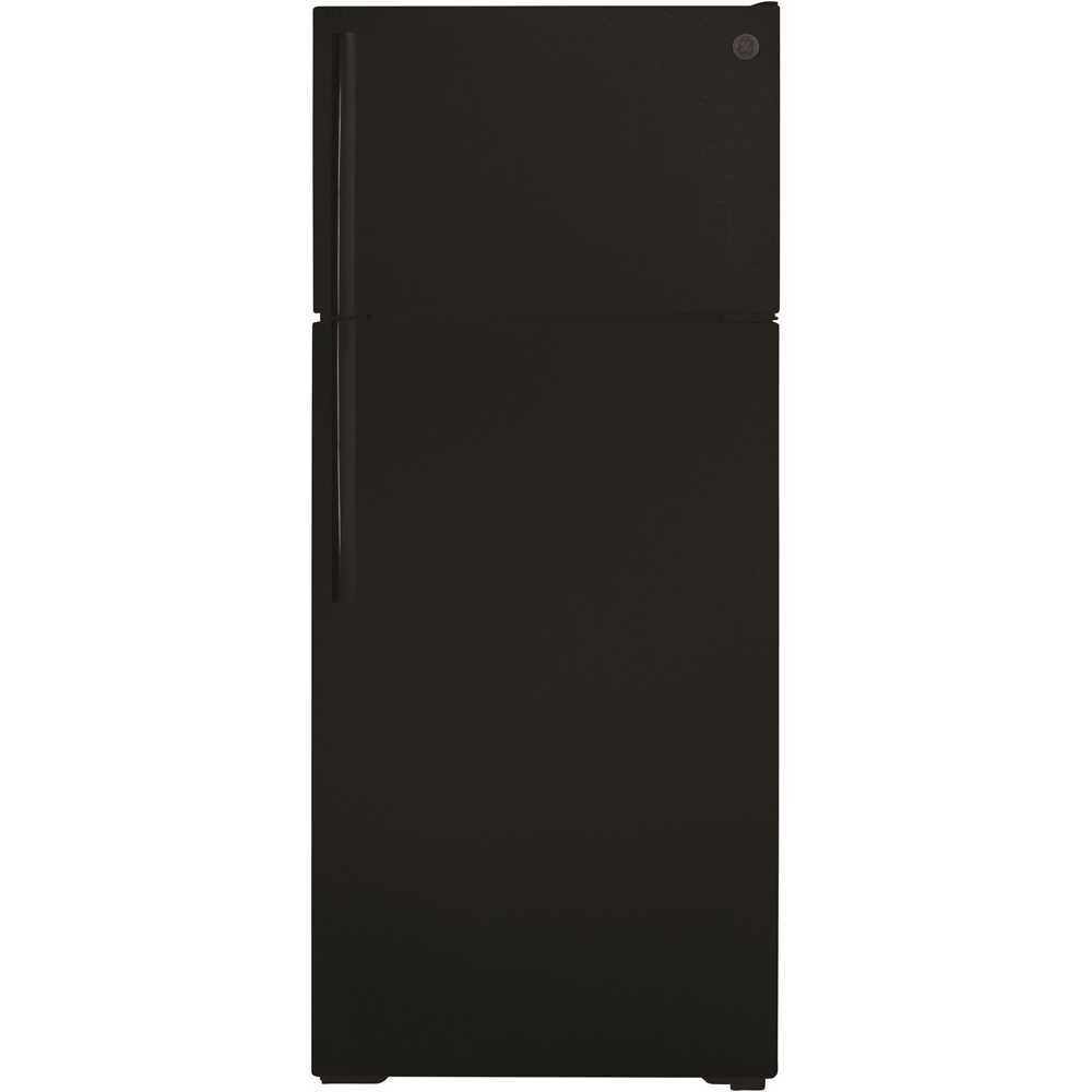 GE GIE18GTNRBB 17.5 cu. ft. Top Freezer Refrigerator in Black, ENERGY STAR