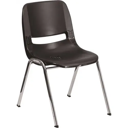 Black Plastic/Chrome Frame Side Chair