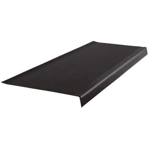 Light Duty Vinyl Ribbed Black 12-13/32 in. x 42 in. Square Nose Stair Tread