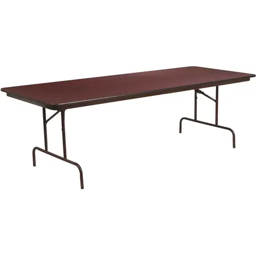 96 in. Mahogany Wood Table top Material Folding Banquet Tables Brown