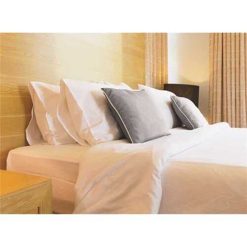 78 in. x 80 in. x 14 in. White T200 King Fitted Sheet