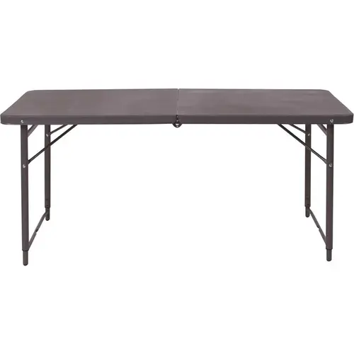 National Brand Alternative CGA-FLF-224364-DA-HD 48.25 in. Dark Gray Plastic Tabletop Metal Frame Folding Table