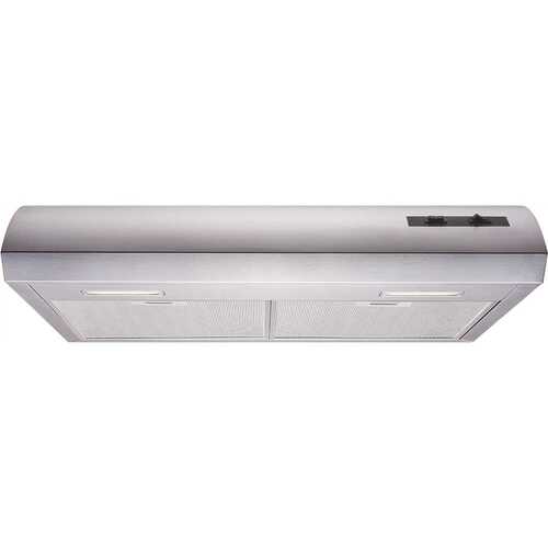 Winflo UR022C30 30 in. 300 CFM Convertible Under Cabinet Range Hood in Stainless Steel with Mesh Filters and LED Lights