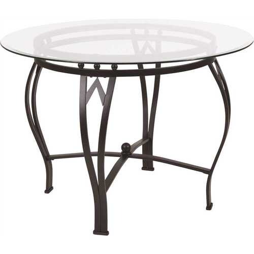 Clear Top/Black Frame Dining Table