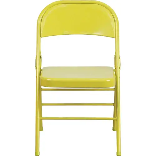 Twisted Citron Metal Folding Chair Yellow