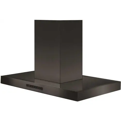 36 in. 400 CFM Convertible Island Mount Range Hood in Black Stainless Steel