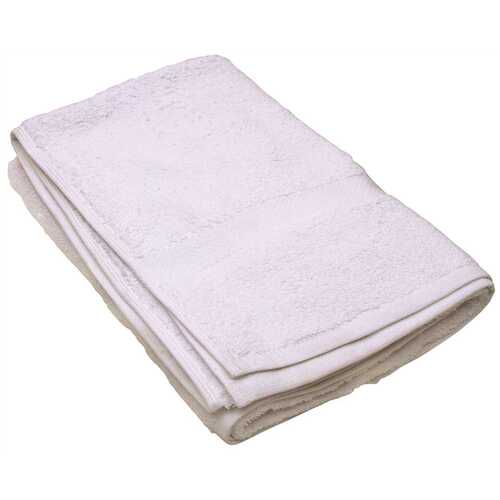 GANESH MILLS OR2754 Oxford Regale 27 in. x 54 in., 17 lbs. White Bath Towel with Dobby Border