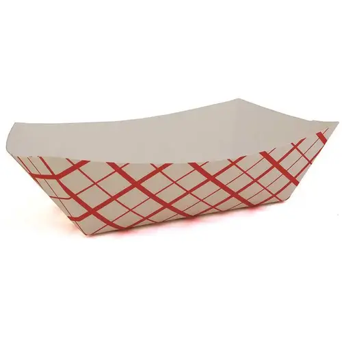 #1000 Red Check 10 lb. Food Tray - pack of 250