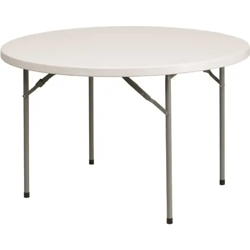 48 in. Granite White Plastic Tabletop Metal Frame Folding Table