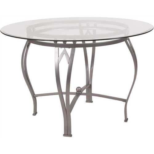 Clear Top/Black Frame Dining Table