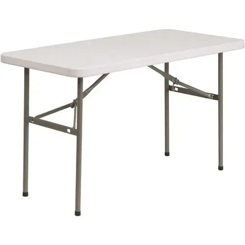 Carnegy Avenue CGA-FLF-20738-GR-HD 48.25 in. Granite White Plastic Tabletop Metal Frame Folding Table