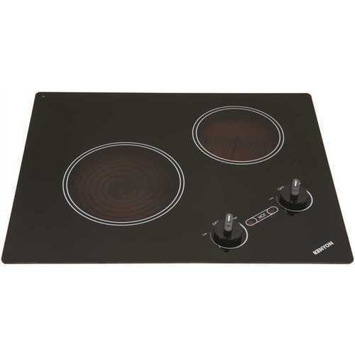 Kenyon B41604 Arctic 21 in. Radiant Electric Cooktop in Black with 2-Elements 240-Volt