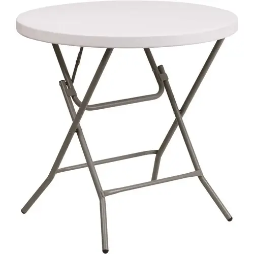 National Brand Alternative CGA-FLF-17479-GR-HD 31.5 in. Granite White Plastic Tabletop Metal Frame Folding Table