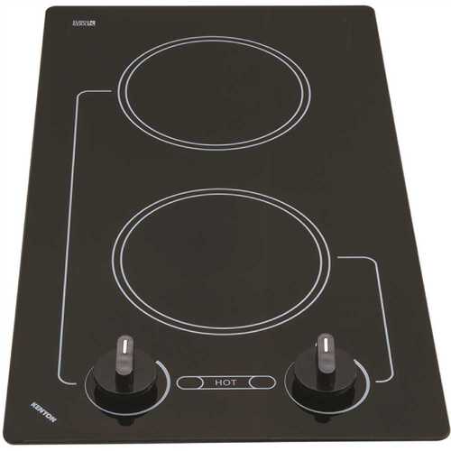 Caribbean 12 in. Radiant Electric Cooktop in Black with 2 Elements 208-Volt