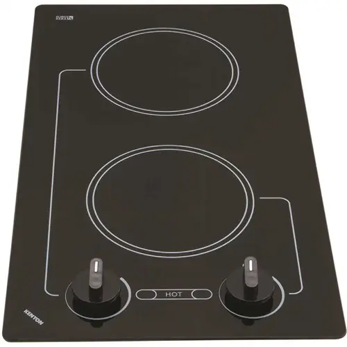 Caribbean 12 in. Radiant Electric Cooktop in Black with 2 Elements 208-Volt