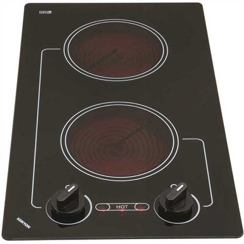 Kenyon B41601 Caribbean Series 12 in. Radiant Electric Cooktop in Black with 2 Elements 120-Volt
