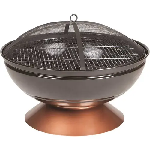 Degano 26 in. Round Steel Fire Pit Enamel