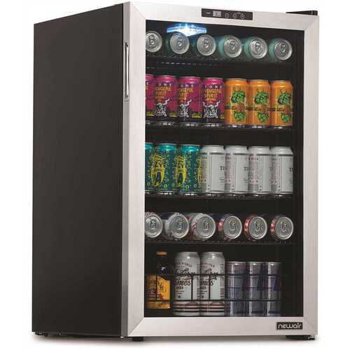 NewAir NBC160SS00 21 in. 160 Can Cooler Beverage Freestanding with SplitShelf and Precision Digital Thermostat