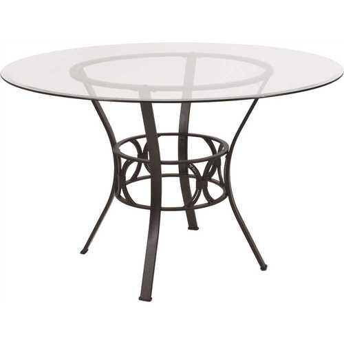 Clear Top/Black Frame Dining Table