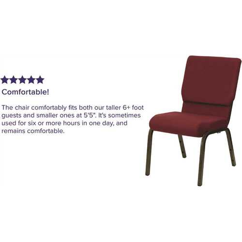 Fabric Stackable Chair in Burgundy