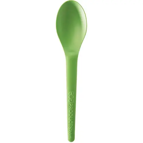 6 in. Plant Ware Compostable Green Plastic Spoon - pack of 1000