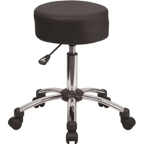 26.25 in. Black Upholstered Stool