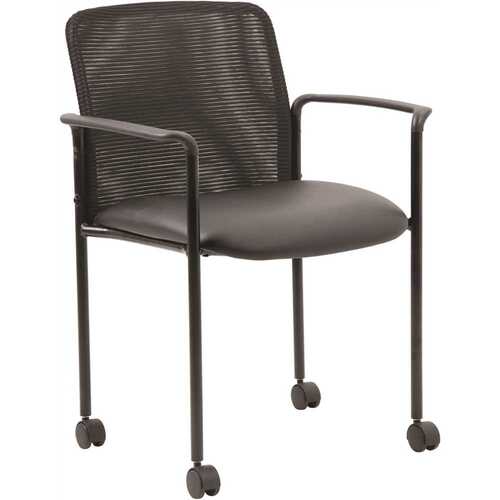 BOSS Office Products B6909R-CS Black Mesh Desk Chair On Casters