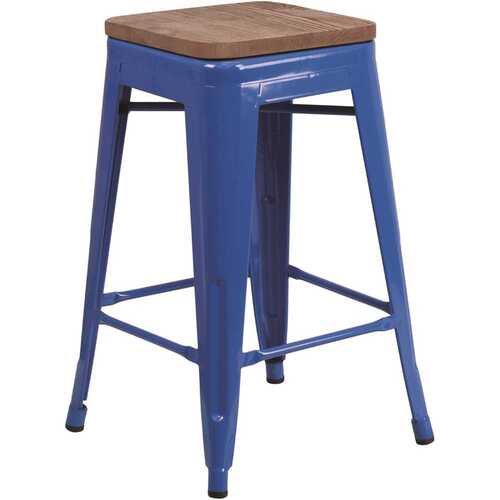 Flash Furniture CGA-CH-249916-BL-HD 24 in. Blue Bar Stool