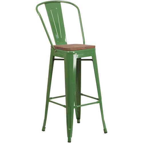 Flash Furniture CGA-CH-249910-GR-HD 30.5 in. Green Bar Stool