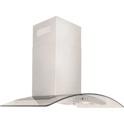 ZLINE Kitchen and Bath KN4-36 36 in. 400 CFM Convertible Vent Wall Mount Range Hood with Glass Accents in Stainless Steel
