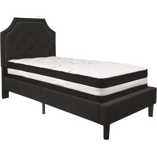 Flash Furniture CGA-SL-228501-BL-HD Black Twin Platform Bed and Mattress Set