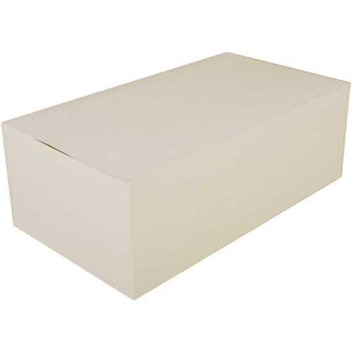 9 in. x 5 in. x 3 in. Paperboard White Lunch Carry-Out Box Tuck Top
