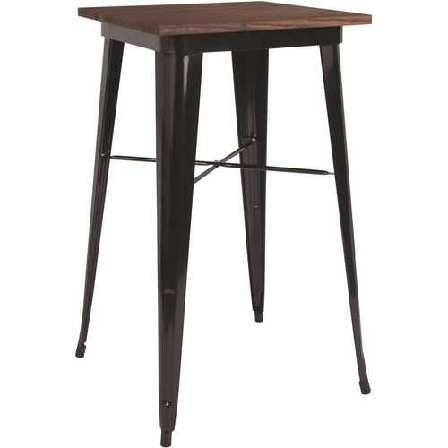 Carnegy Avenue CGA-CH-239602-BL-HD Prince Square Black Wood 23.5 in. 4 Legs Dining Table - Seats 2