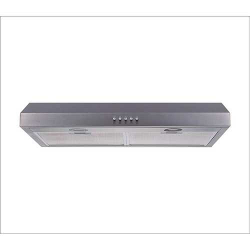 Winflo UR009C30 30 in. 300 CFM Convertible Under Cabinet Range Hood in Stainless Steel with Mesh Filters and Push Buttons