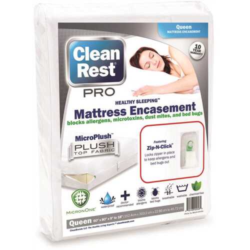 CLEAN REST 845168009560 Pro Encasement Polyester Queen Mattress Cover (Retail)