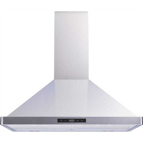 Winflo WR003B30 30 in. 475 CFM Convertible Wall Mount Range Hood in Stainless Steel with Mesh Filters and Touch Sensor Control