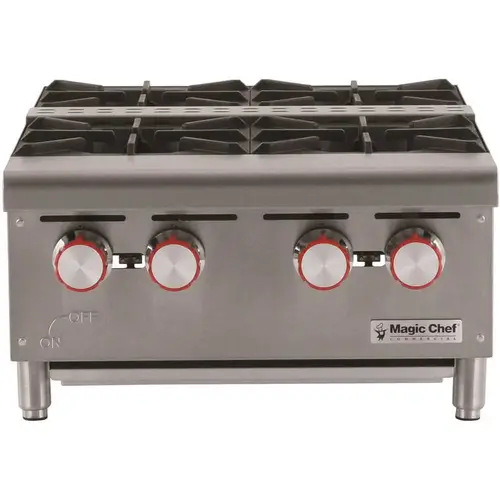 Magic Chef MCCHP24A Commercial 24 in. Countertop Natural Gas Hot Plate Stainless