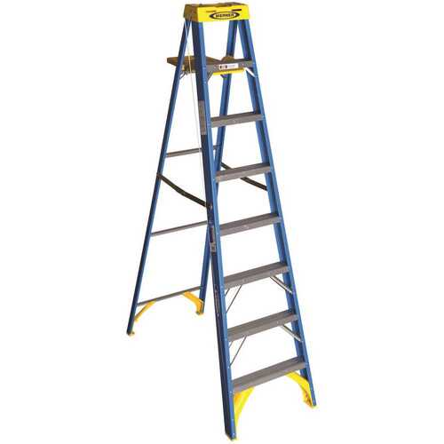 Werner 6008S 8 ft. Fiberglass Step Ladder with 250 lbs. Load Capacity Type I Duty Rating