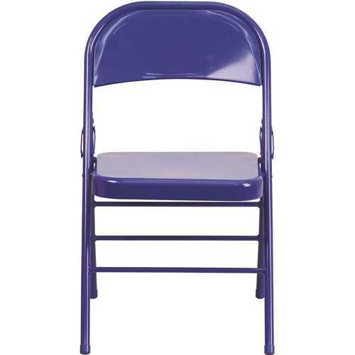 Cobalt Blue Metal Folding Chair