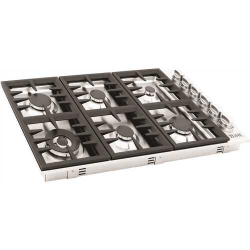 ZLINE Kitchen and Bath RC36 36 in. 6 Burner Top Control Gas Cooktop in Stainless Steel