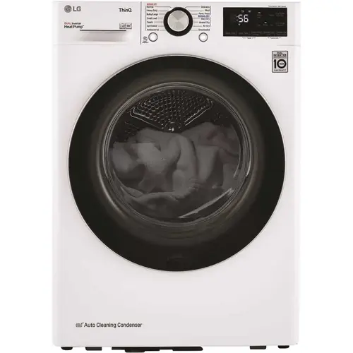 24 in. W 4.2 Cu. Ft. Ventless Stackable Compact SMART Electric Dryer in White with Dual Inverter HeatPump Technology