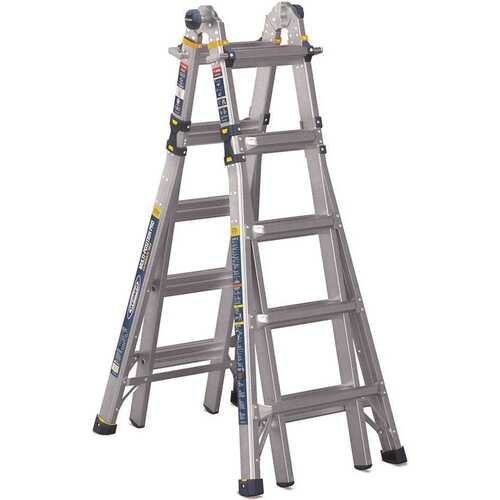 Werner MT-22IAA 22 ft. Reach Aluminum 5-in-1 Multi-Position Pro Ladder with Powerlite Rails 375 lbs. Load Capacity Type IAA Duty Rating