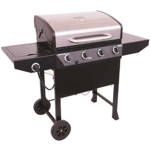 4-Burner Portable Propane Grill in Stainless Steel