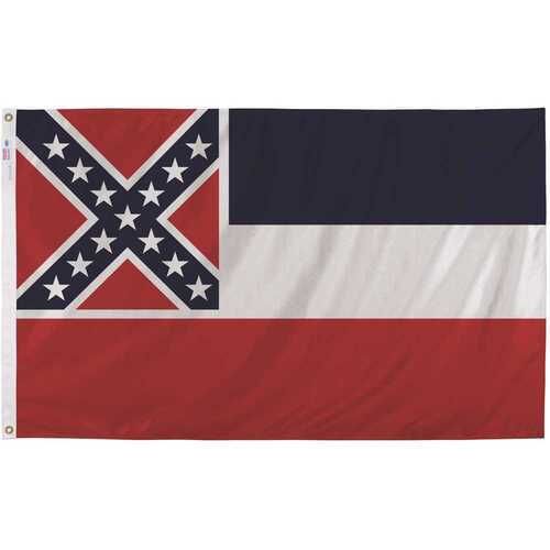 Valley Forge MS3 3 ft. x 5 ft. Nylon Mississippi State Flag