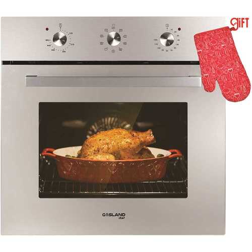 24 in. Built-In Single Electric Wall Oven with Rotisserie, 9 Cooking Modes, Mechanical Knob Control in Stainless-Steel