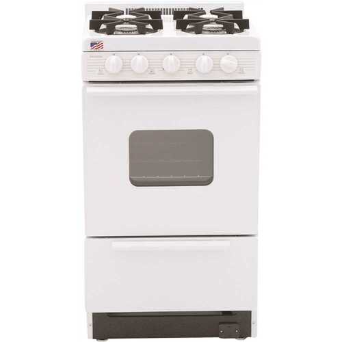 20 in. 2.42 cu. ft. Battery Spark Ignition Gas Range in White